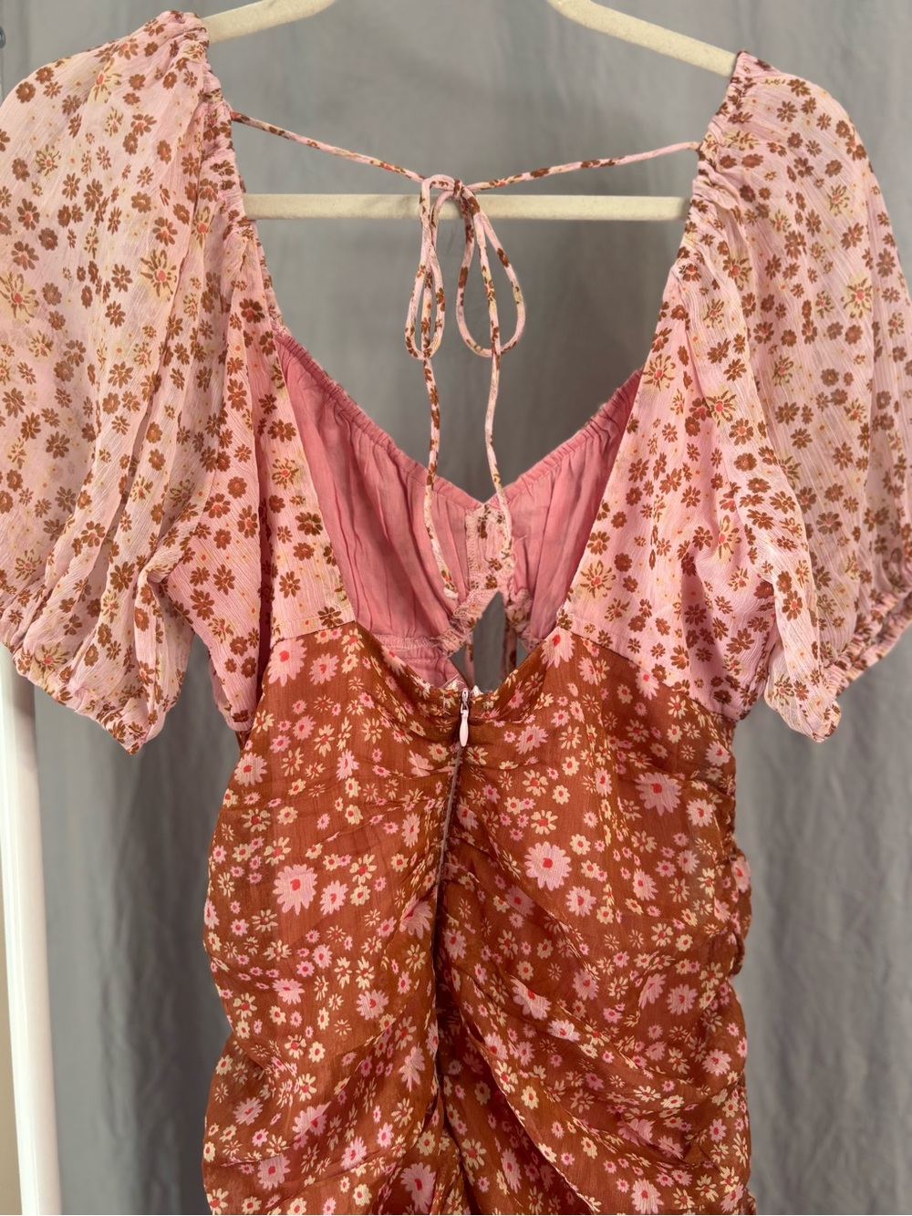 Free People Floral Puff Mini Dress XS - Picture 12 of 12
